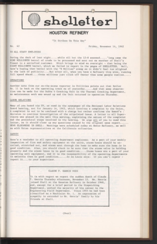 Shelletter, No. 42, November 16, 1962
