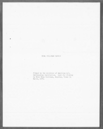 Nina J. Cullinan Scrapbook, "Cullinan Hall"