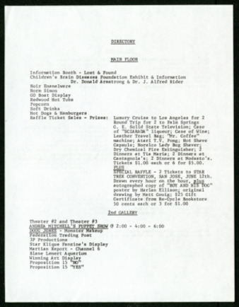 A Science Fiction Fair, Directory