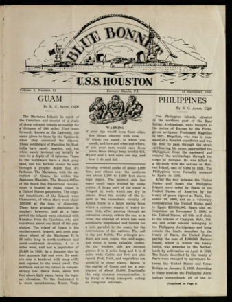 The Blue Bonnet, Vol. 3, No. 13, November 13, 1940