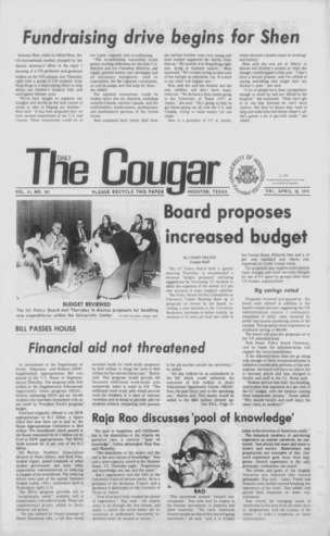 The Daily Cougar. Vol. 41, No. 101, April 18, 1975.