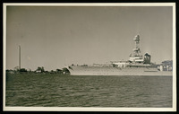USS Houston (CA-30) passing San Jacinto Monument and Battleground
