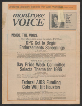 Montrose Voice, No. 279, February 28, 1986