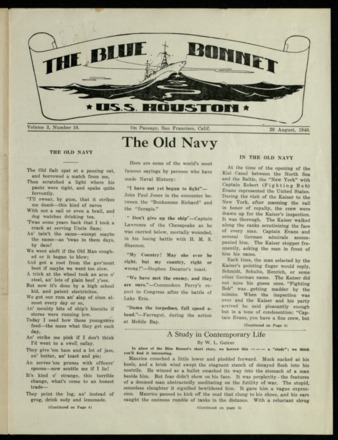 The Blue Bonnet, Vol. 3, No. 10, August 20, 1940