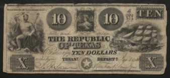 Republic of Texas, Monetary bill for $10