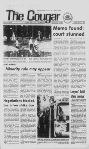 The Daily Cougar. Vol. 41, No. 37, November 5, 1974.