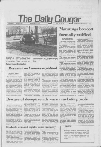 The Daily Cougar. Vol. 46, No. [85], February 6, 1980.