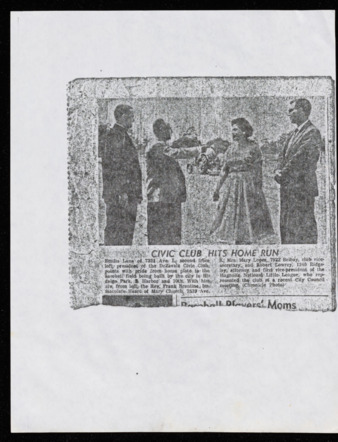 "Civic Club Hits Home Run"