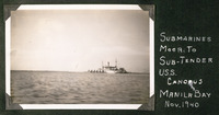 Submarines moored to sub-tender USS Canons