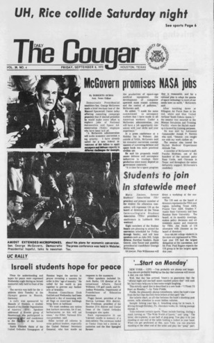 The Daily Cougar. Vol. 39, No. 4, September 8, 1972.