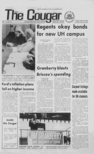 The Daily Cougar. Vol. 41, No. 21, October 8, 1974.
