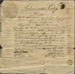 Masonic membership certificate of Able Dunham