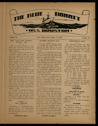 The Blue Bonnet, Vol. 3, No. 4, January 25, 1936