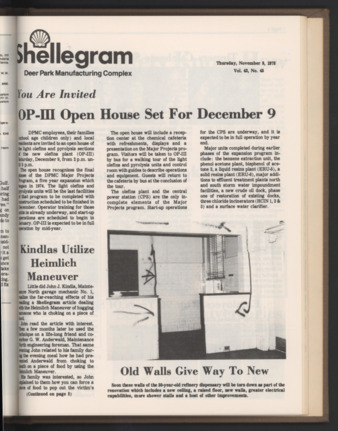 Shellegram, Vol. 43, No. 45, November 9, 1978