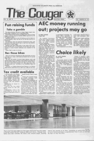 The Daily Cougar. Vol. [43], No. 94, March 25, 1977.