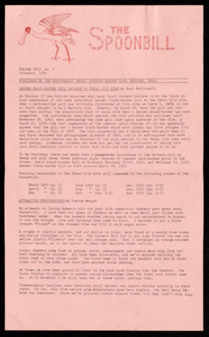 The Spoonbill, Vol. 19, No. 7, November 1970