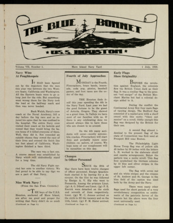 The Blue Bonnet, Vol. 7, No. 1, July 1, 1938
