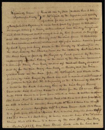 Transfer of tract of land belonging to Mary Ann Early to Jerome B. Robertson