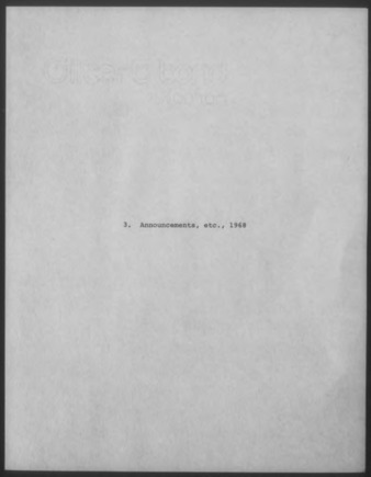 Mary Myart Malott Announcements, Clippings, Catalogues, 1968