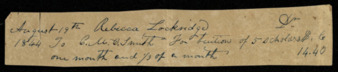 Tuition bill from C. M. C. Smith to Rebecca Lockridge