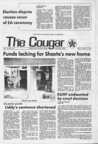 The Daily Cougar. Vol. [43], No. 100, April 13, 1977.