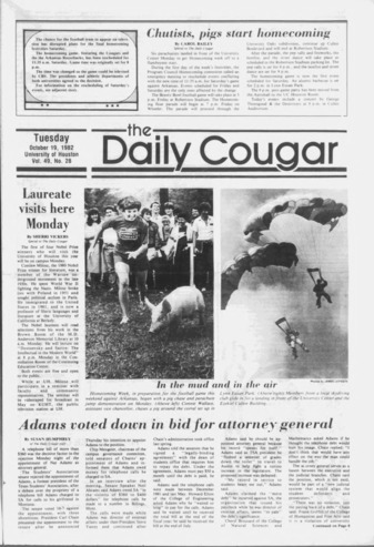 The Daily Cougar. Vol. 49, No. 28, October 19, 1982.