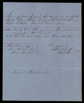 Invoice for quarter master property delivered to Fort Ewell