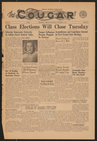 The Cougar, Vol. 7, No. 3, October 5, 1940