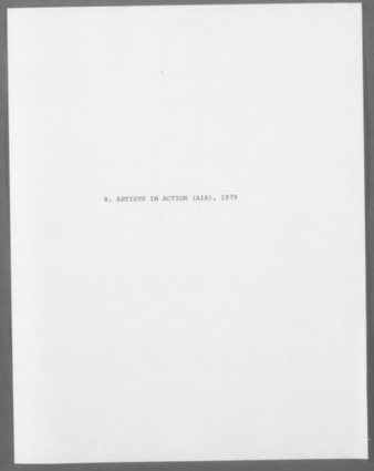 Bert L. Long, Jr. documents for Artists in Action (AIA)