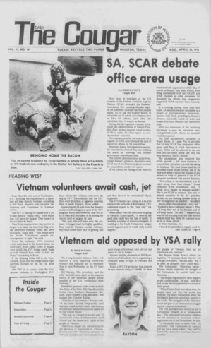 The Daily Cougar. Vol. 41, No. 107, April 30, 1975.