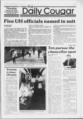 The Daily Cougar. Vol. 49, No. 57, January 20, 1983.