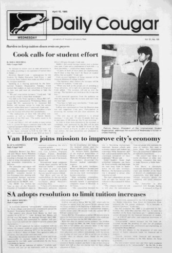 The Daily Cougar. Vol. 51, No. 100, April 10, 1985.