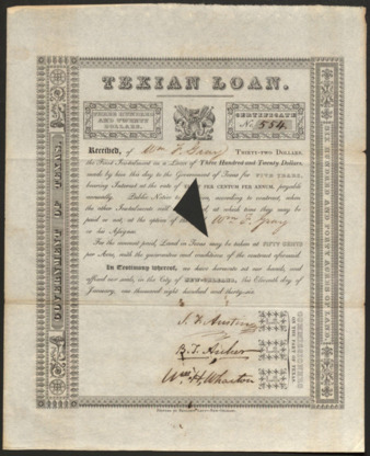 Texas Loan Bond No. 554