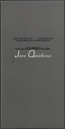 Long Day's Journey into Light: Theatre Master, José Quintero exhibit catalog