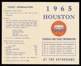 Houston Astros Schedule and Ticket Information