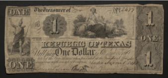 The Republic of Texas, Monetary bill for $1