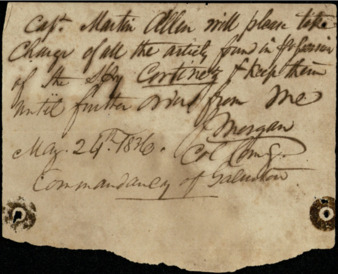 Orders from Col. James Morgan to Captain Martin