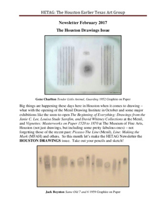 HETAG: The Houston Earlier Texas Art Group Newsletter, No. 11, February 2017