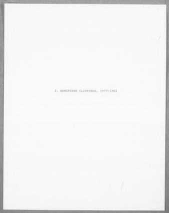 Martha Armstrong newspaper clippings, 1977-1982