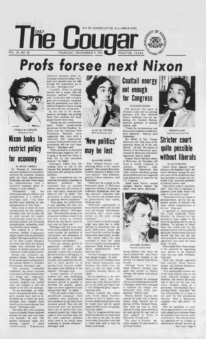 The Daily Cougar. Vol. 39, No. 38, November 9, 1972.