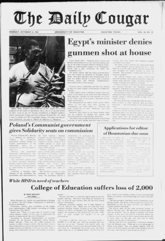 The Daily Cougar. Vol. 48, No. 29, October 12, 1981.