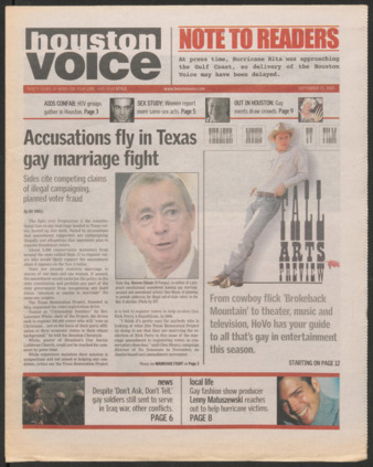 Houston Voice, September 23, 2005
