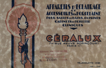 Appareils d'éclairage et accessoires en porcelaine pour salles de bains, cuisines, cabinets de toilette, cliniques