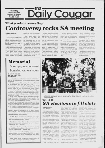 The Daily Cougar. Vol. 50, No. 24, October 11, 1983.