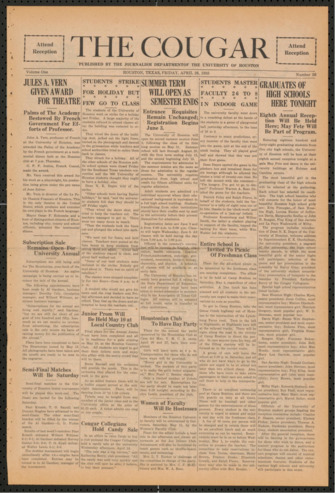 The Cougar, Vol. 1, No. 26, April 26, 1935