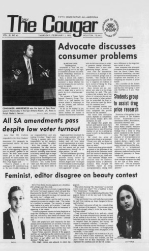 The Daily Cougar. Vol. 39, No. 63, February 1, 1973.