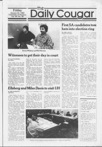 The Daily Cougar. Vol. 49, No. 58, January 21, 1983.