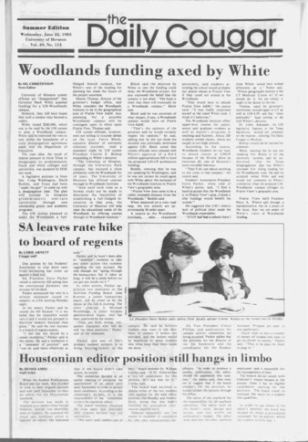 The Daily Cougar. Vol. 49, No. 114, June 22, 1983.