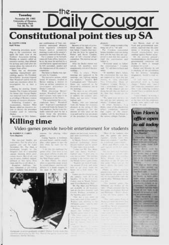 The Daily Cougar. Vol. 50, No. 50, November 29, 1983.