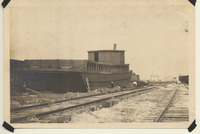 Large coal barge straned (close-up)